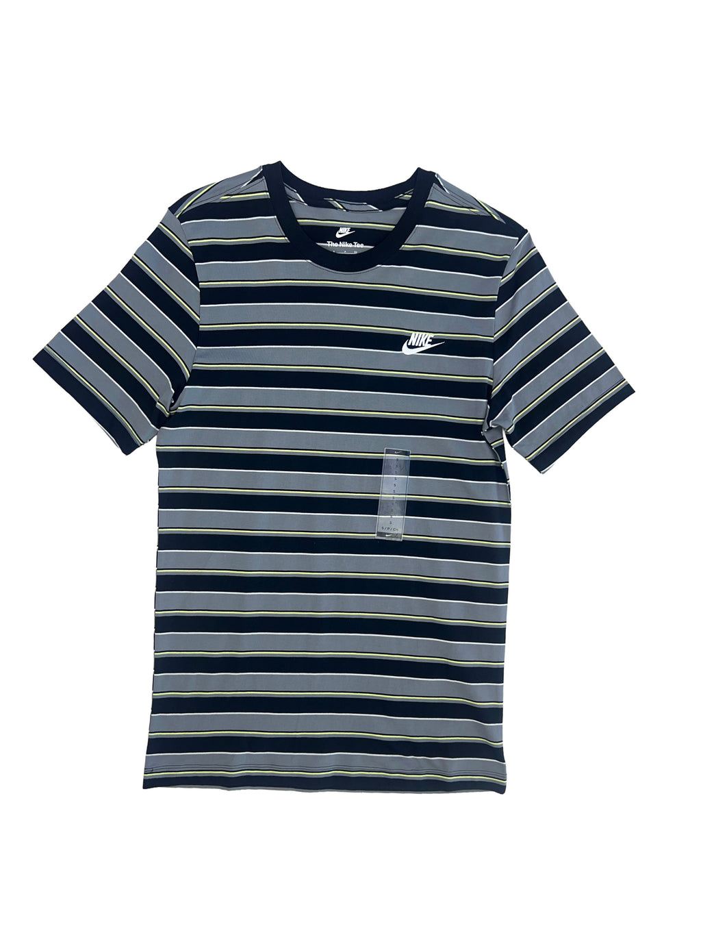 Polera Nike Logo bordado Rayas ‘negro/gris’