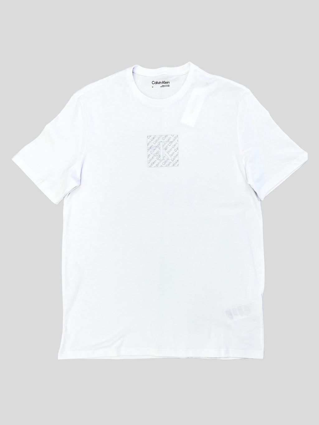 Polera Calvin Klein Logo cm plateado ‘blanca’