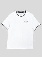 Polera Guess Logo L.A Rubber manga Franjas  ‘blanca’