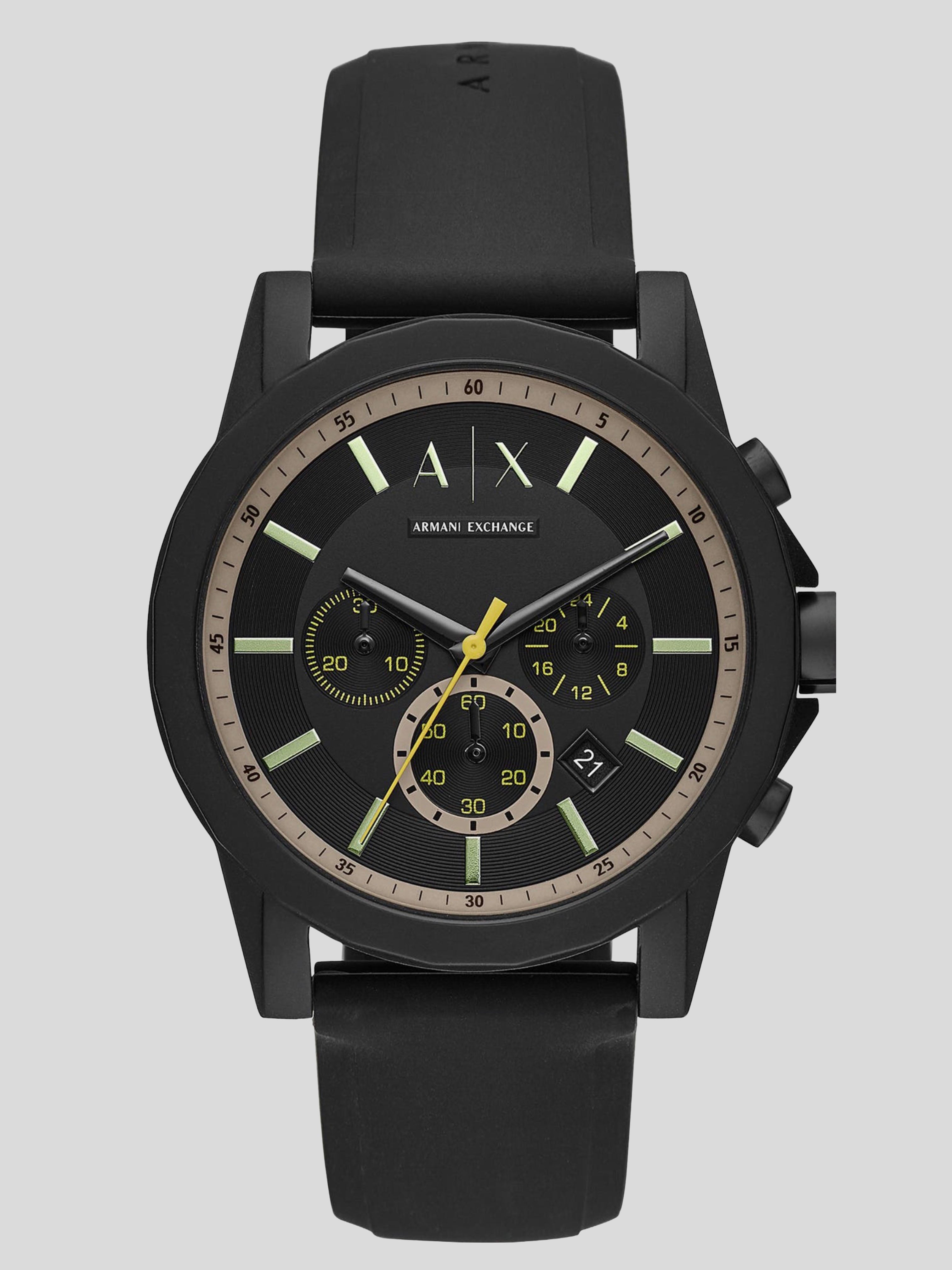 Reloj Armani Exchange Silicone ‘Negro Se Amarillo’