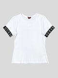 Polera  Guess C/detalle engomado en mangas ‘Blanca’