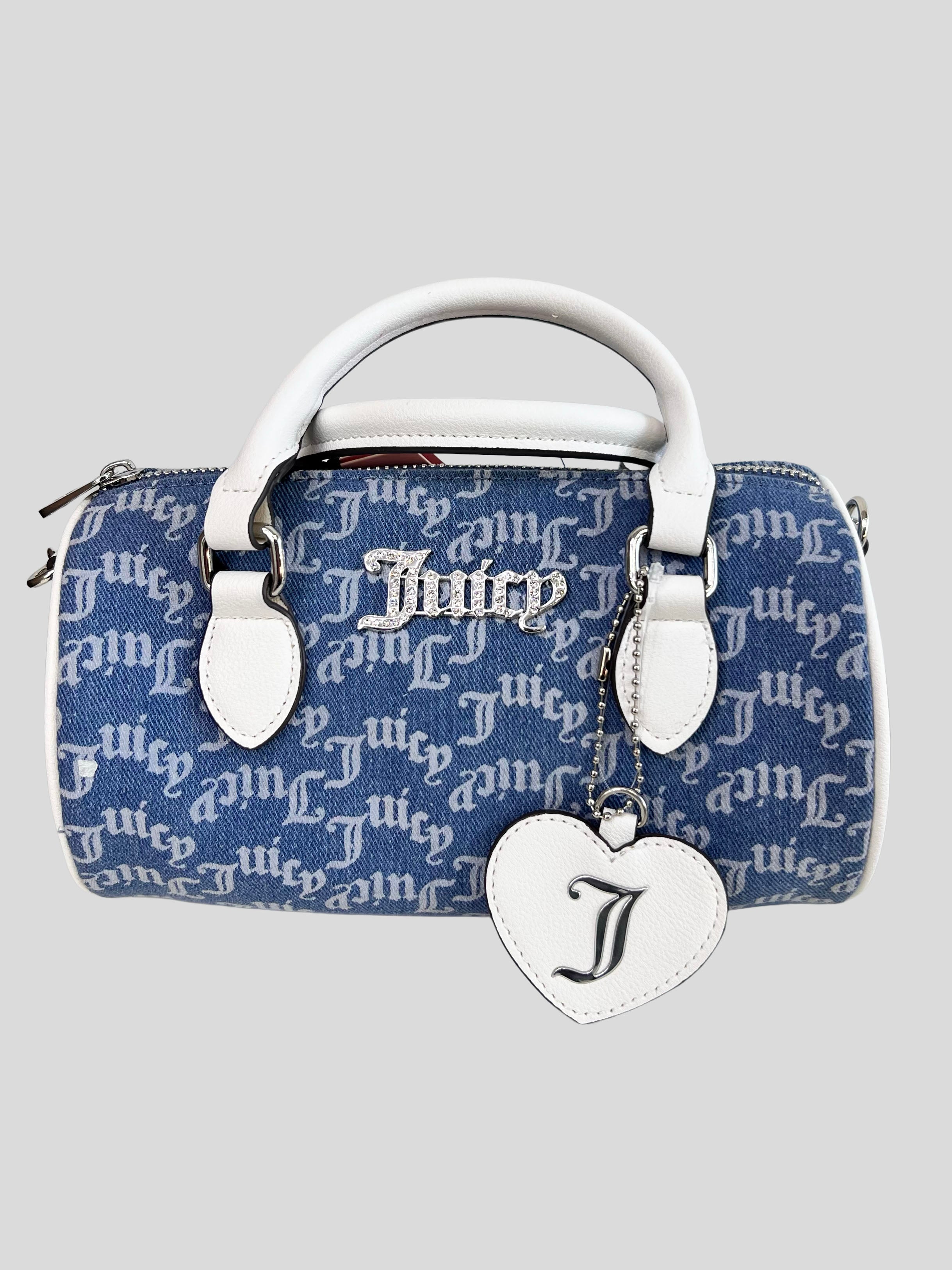 Bolso shoulder Juicy Couture mezclilla/blanco