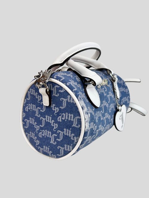 Bolso shoulder Juicy Couture mezclilla/blanco