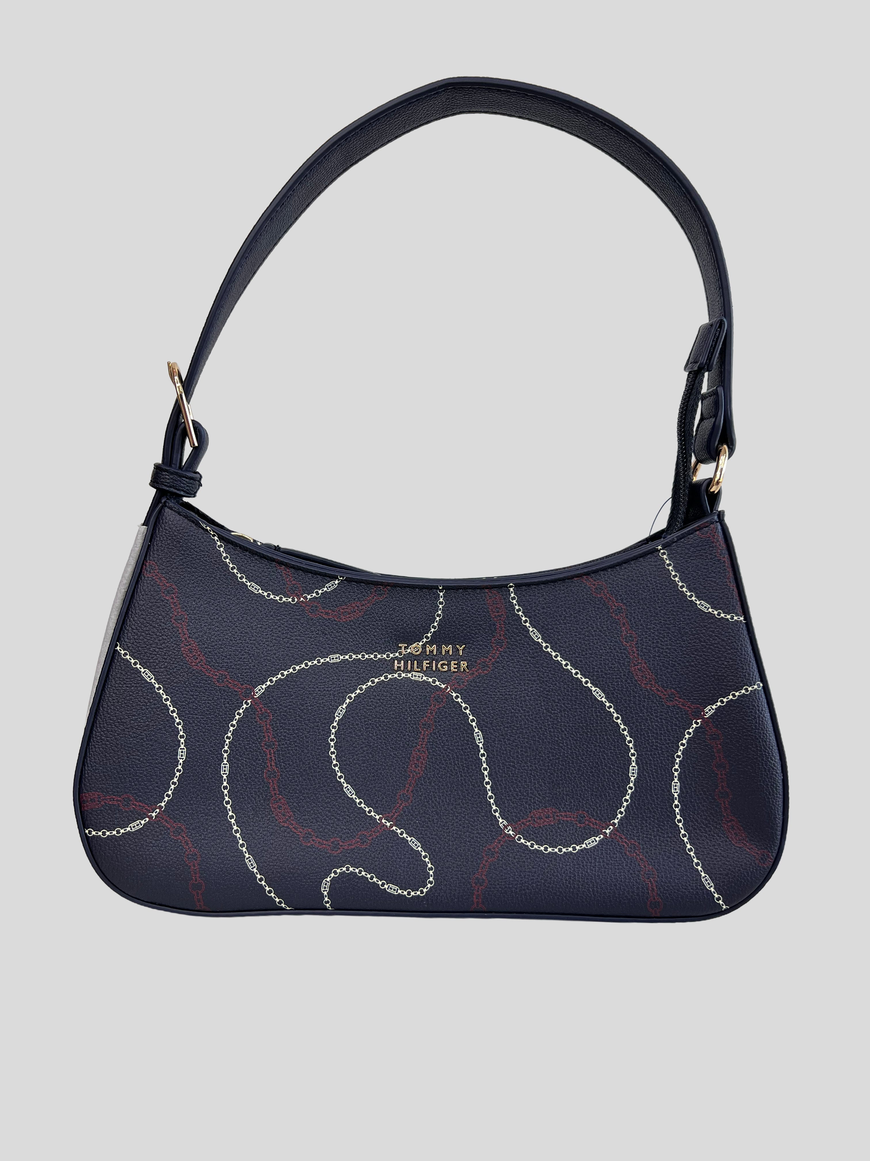 Cartera Tommy Hilfiger navy c/n detalles de cadenas