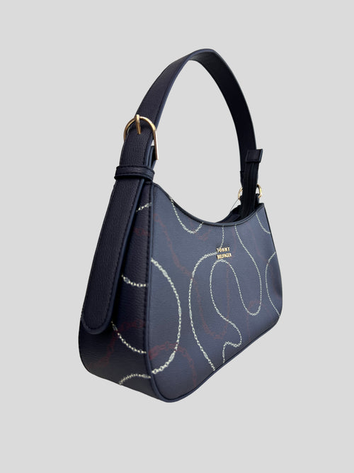 Cartera Tommy Hilfiger navy c/n detalles de cadenas