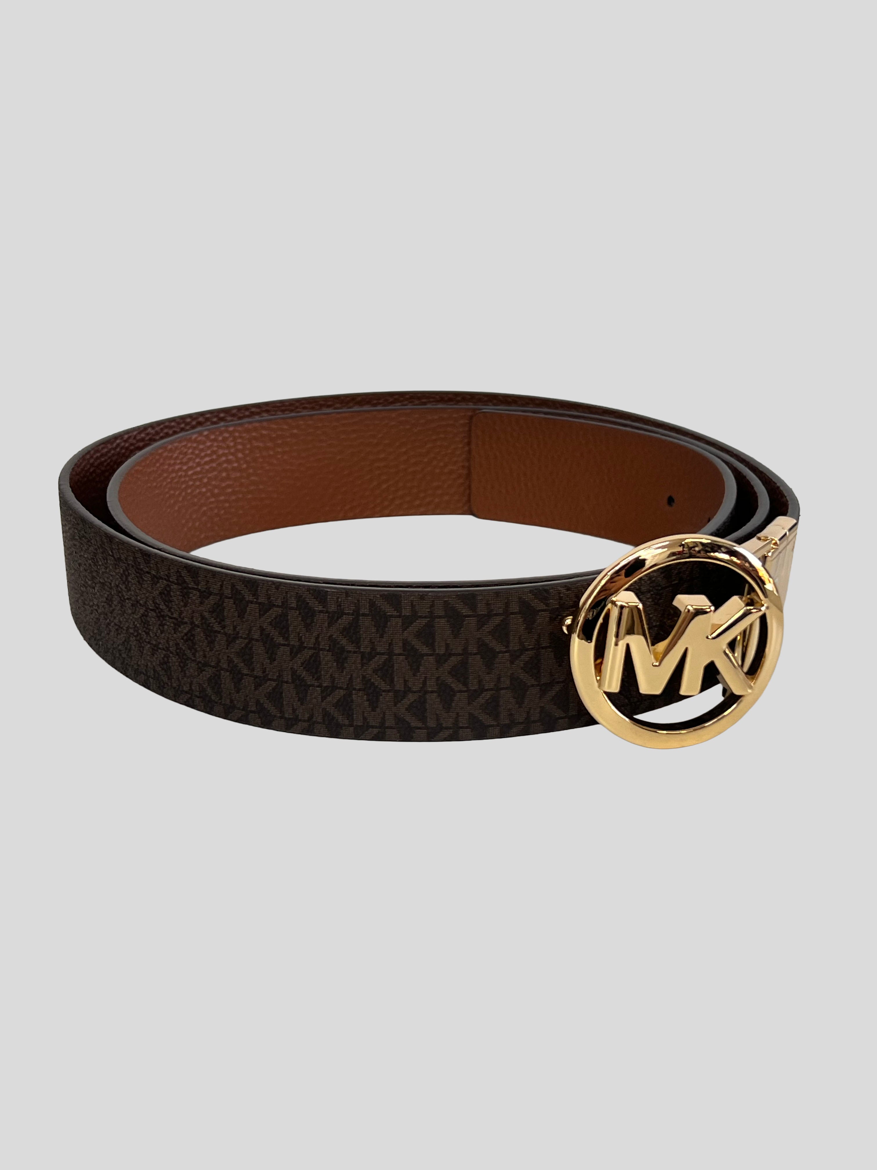 Cinturón Michael Kors Logo Redondo ‘Monograma/Cafe’