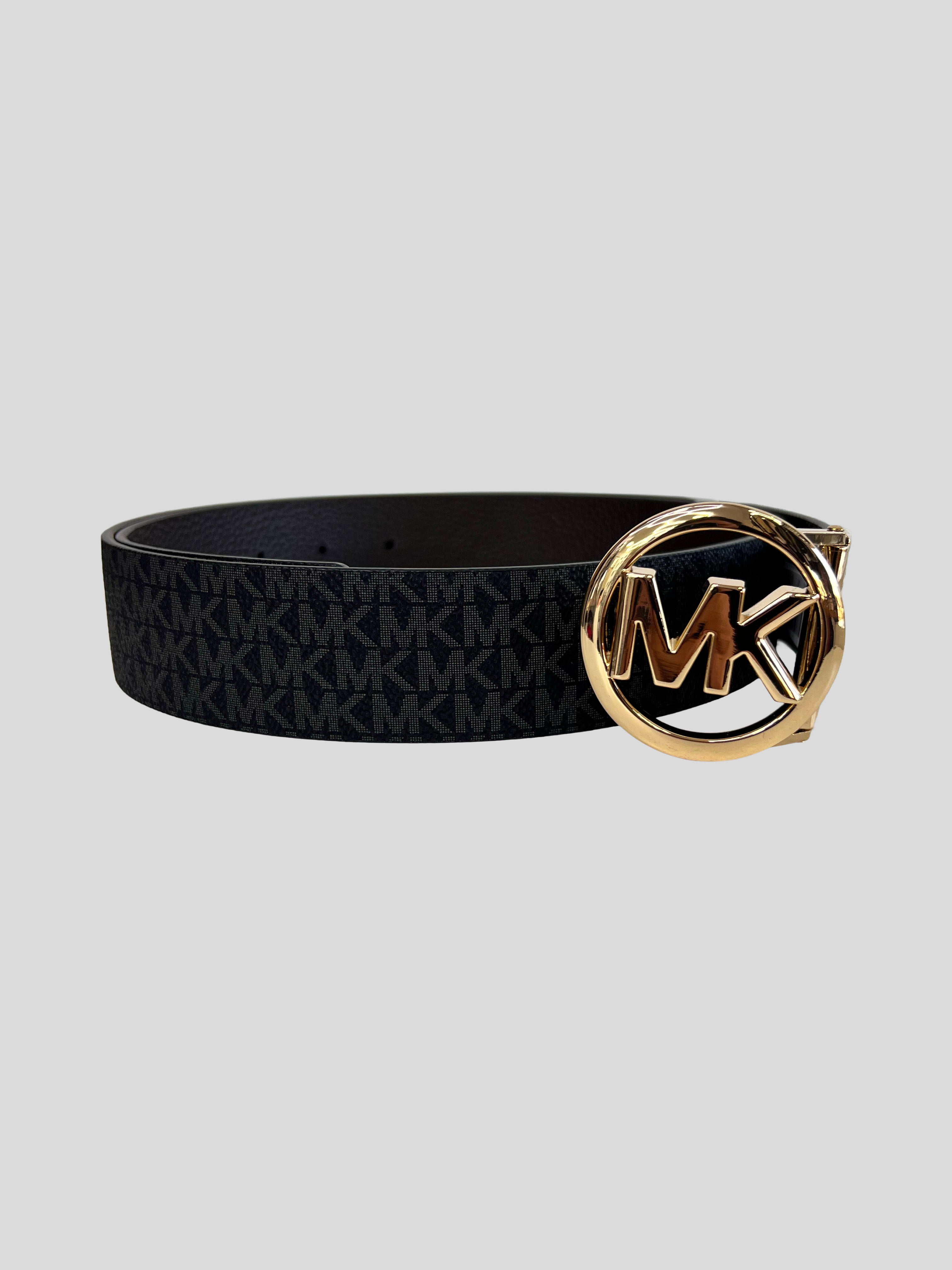 Cinturón Michael Kors Logo Redondo reversible ‘Monograma/Grafito’
