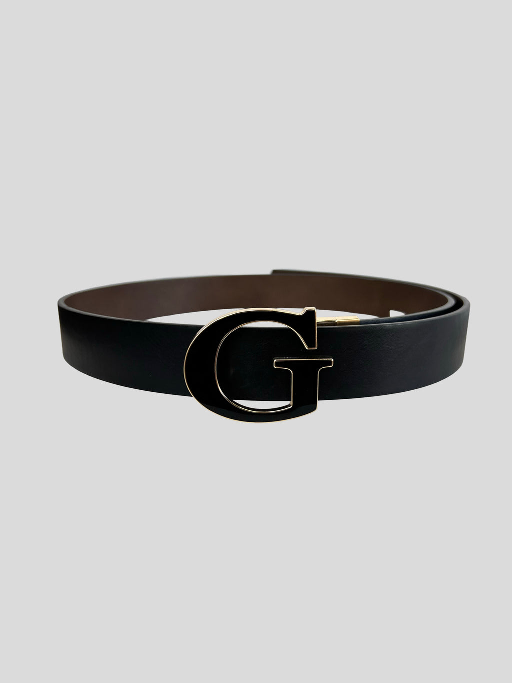 Cinturón Guess Reversible Hebilla G Negra/Dorada