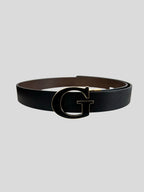 Cinturón Guess Reversible Hebilla G Negra/Dorada