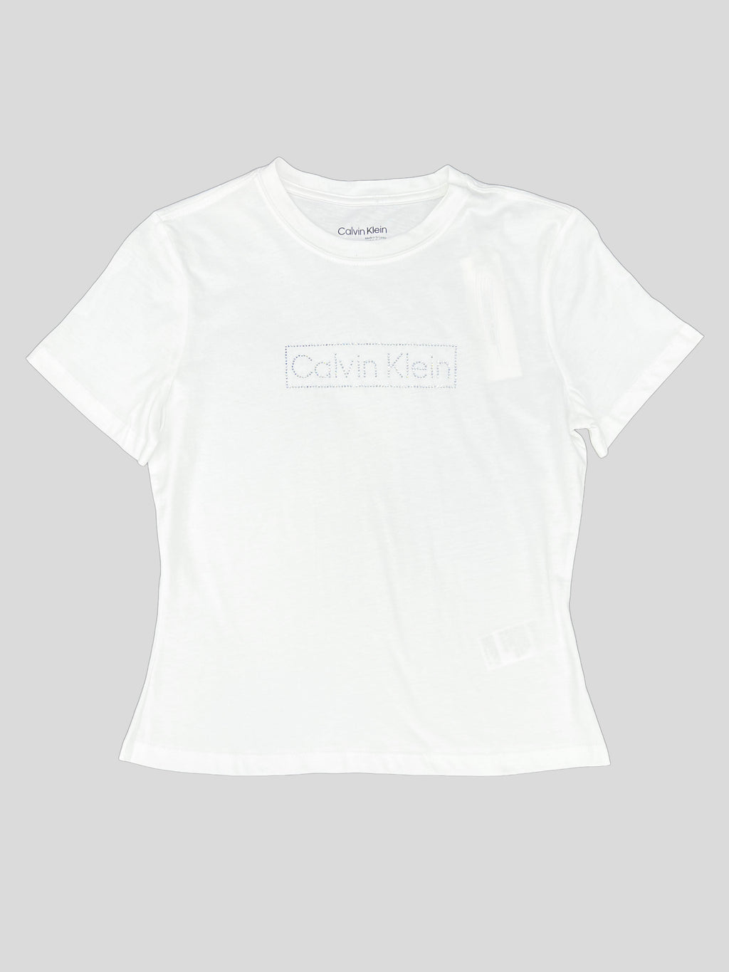 Polera Calvin Klein boxLogo brillo 'Blanca'