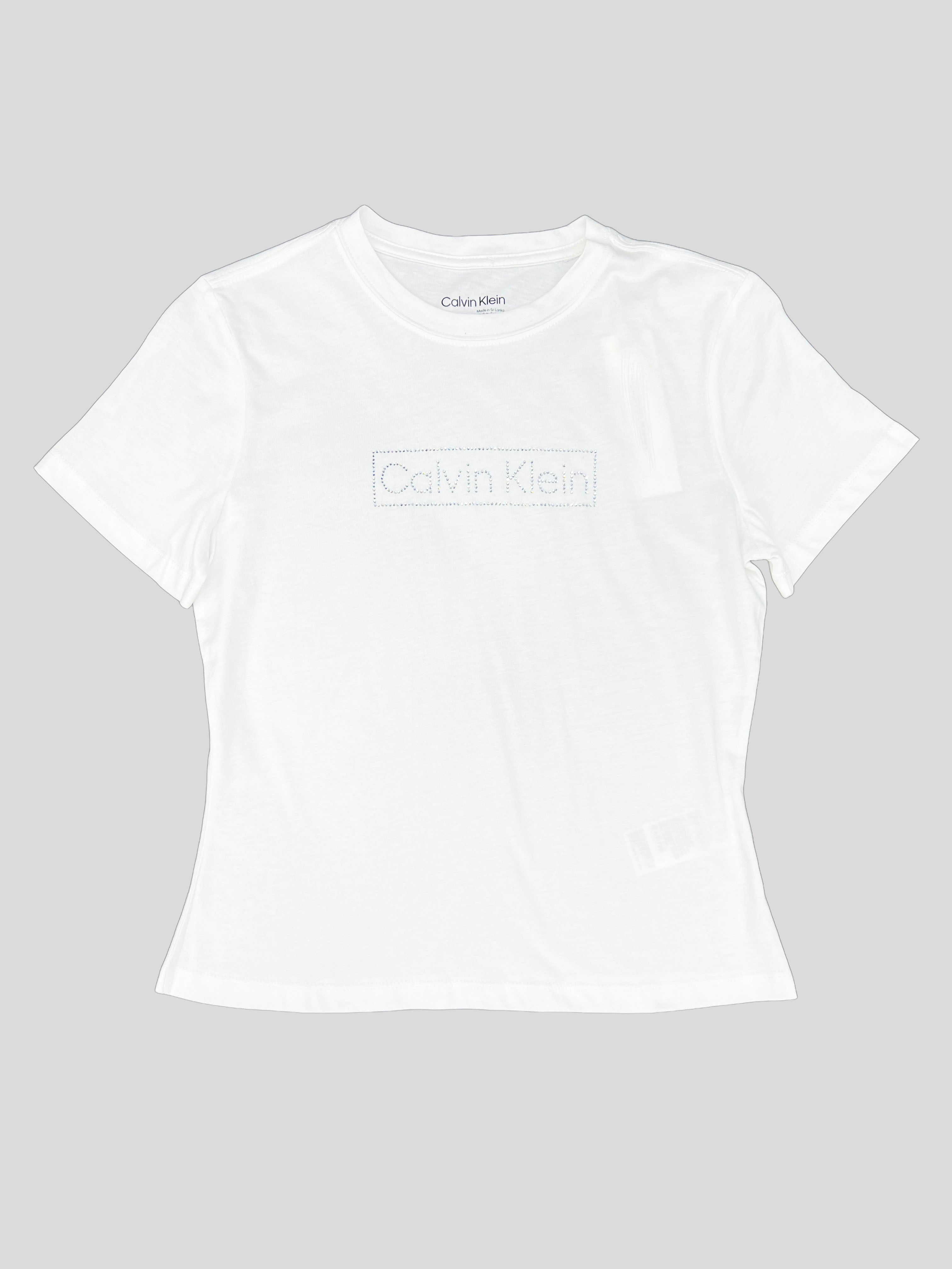 Polera Calvin Klein boxLogo brillo 'Blanca'