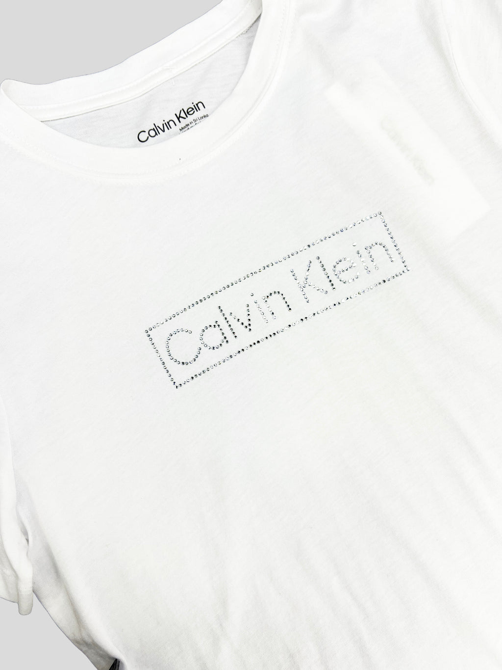Polera Calvin Klein boxLogo brillo 'Blanca'