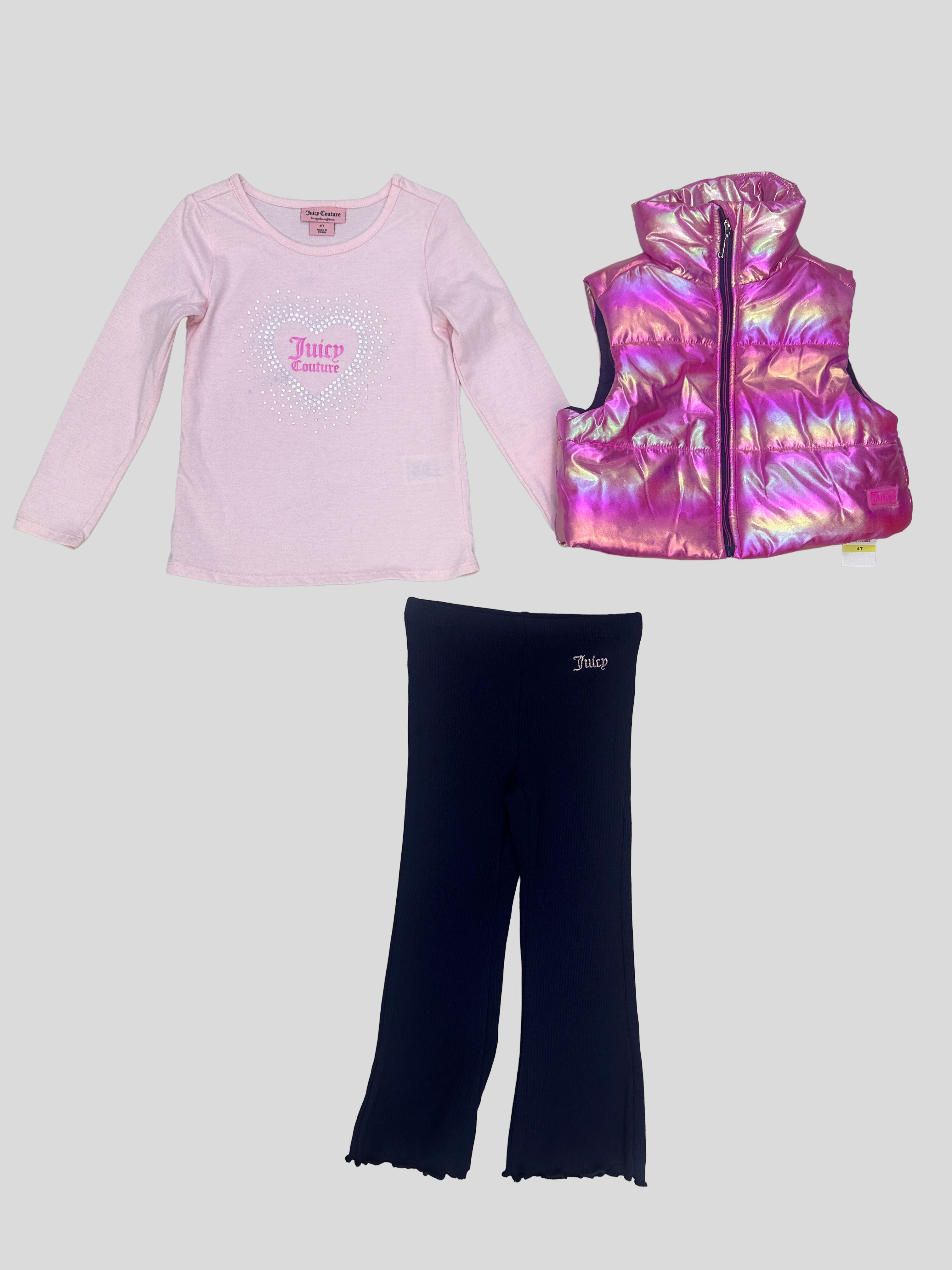 Conjunto Juicy Couture Infantil 3pcs ‘Azul /Rosa/Tornasol’