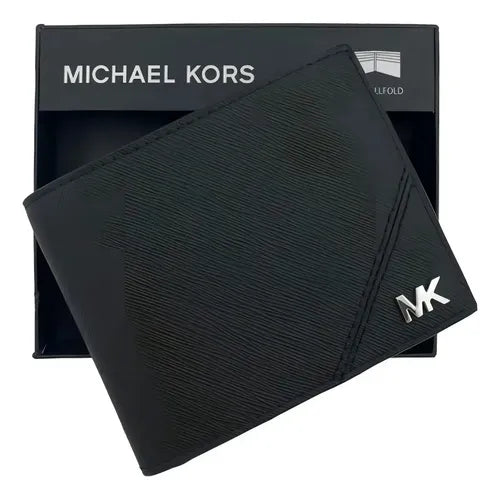 Billetera Michael Kors logo MK metallic ‘Negra’