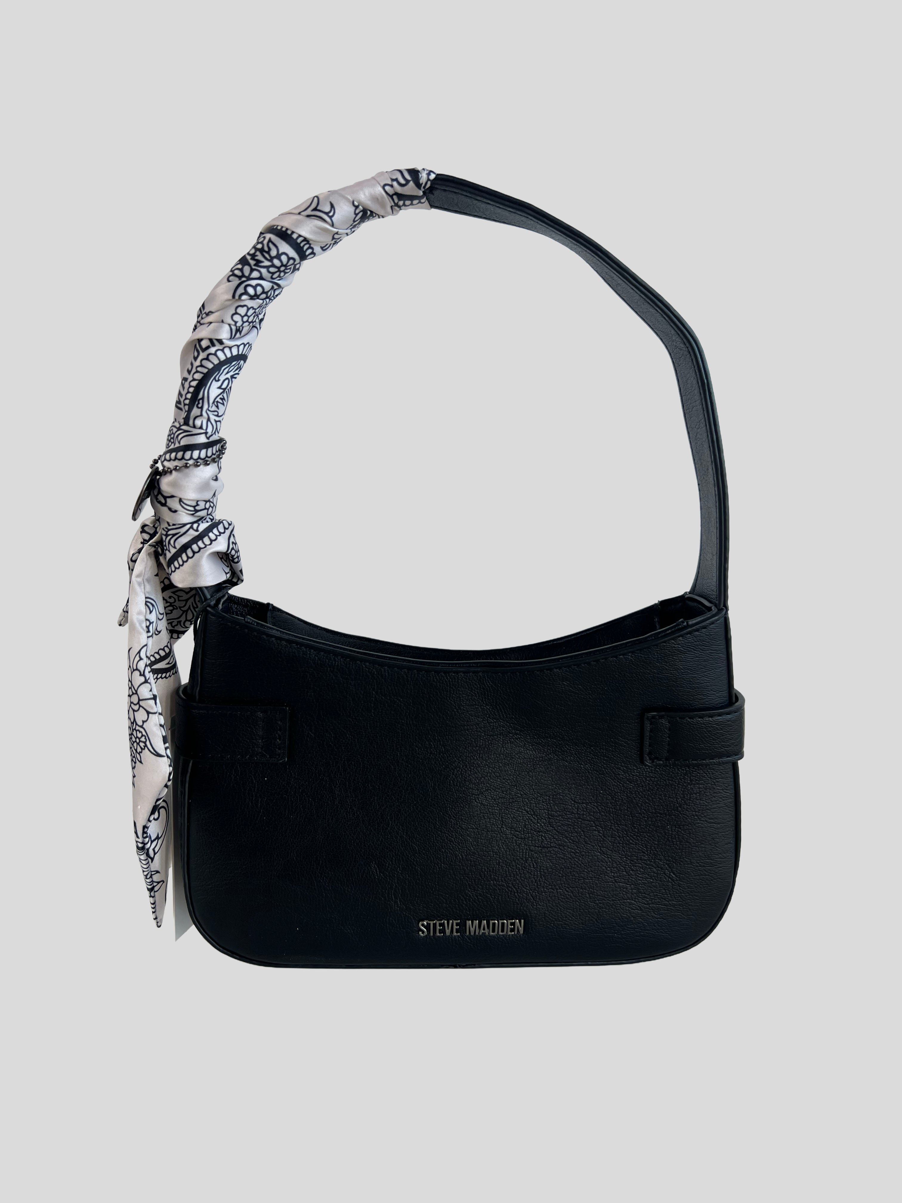 Cartera shoulder Steve Madden logo front pañuelo ‘Negra’