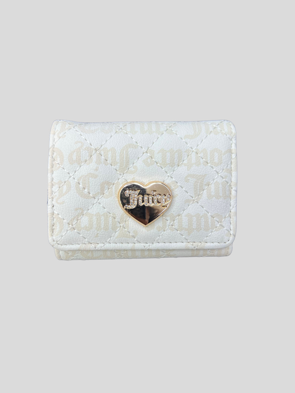 Porta documentos Juicy Couture Logo heart dorado ‘Beige’