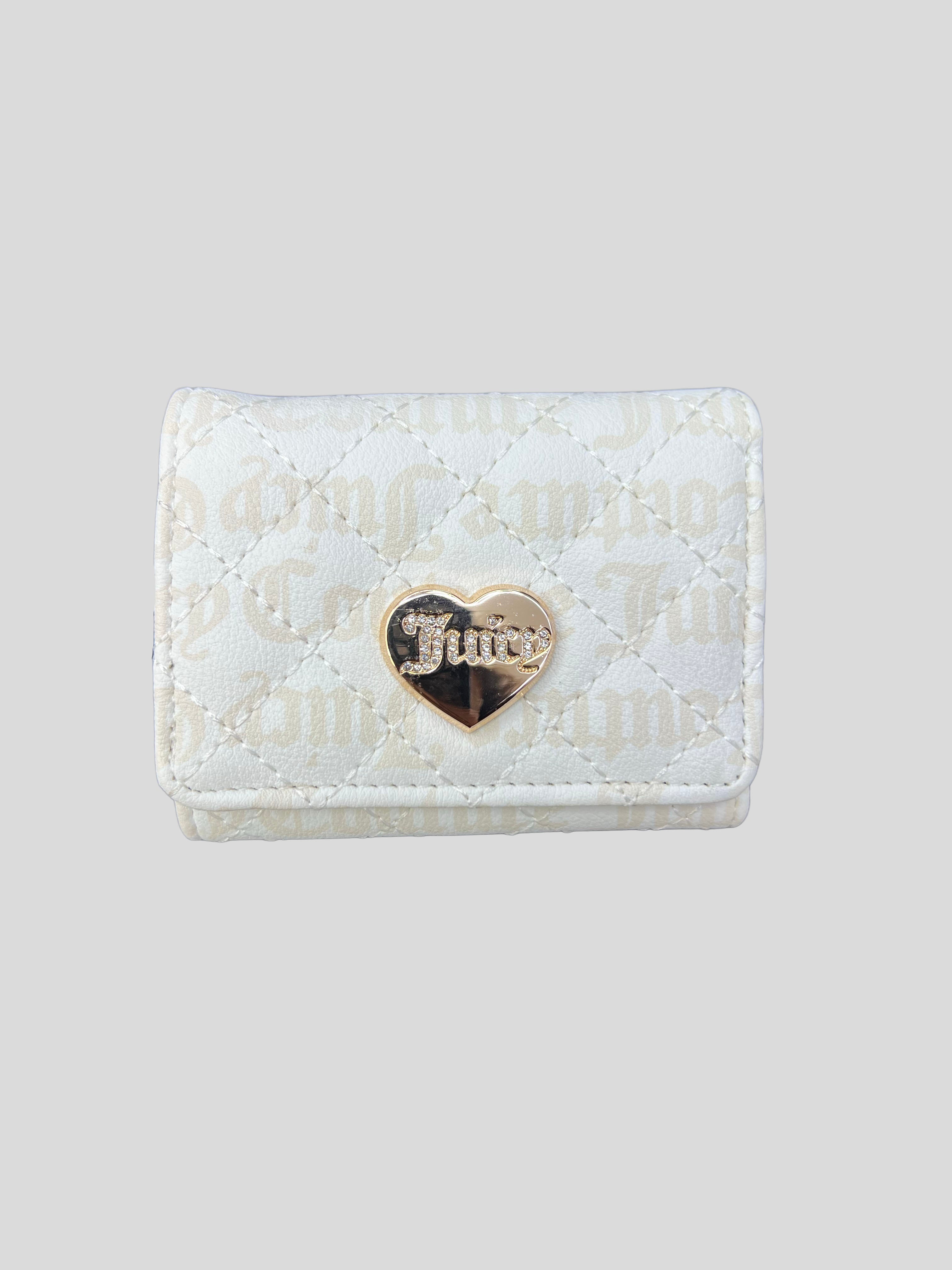 Porta documentos Juicy Couture Logo heart dorado ‘Beige’