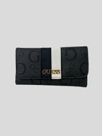 Porta documentos Guess Logo Metalico dorado franjas negro/blanco ‘Negra/Grafito’