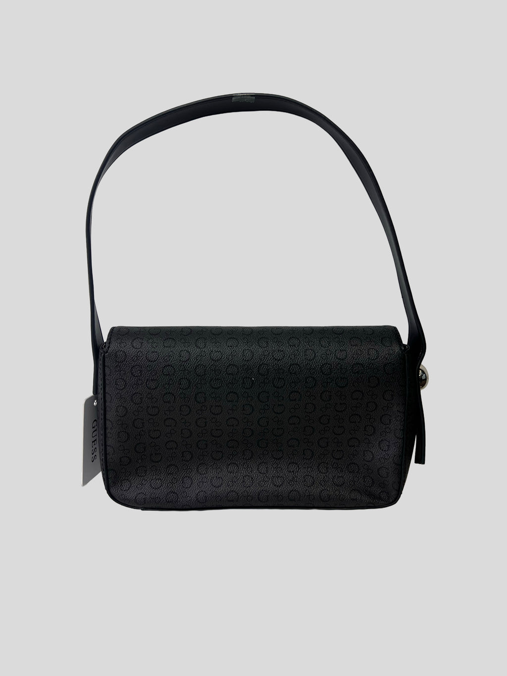 Cartera shoulder Guess monograma box logo front metallic  ‘Negra/Grafito’