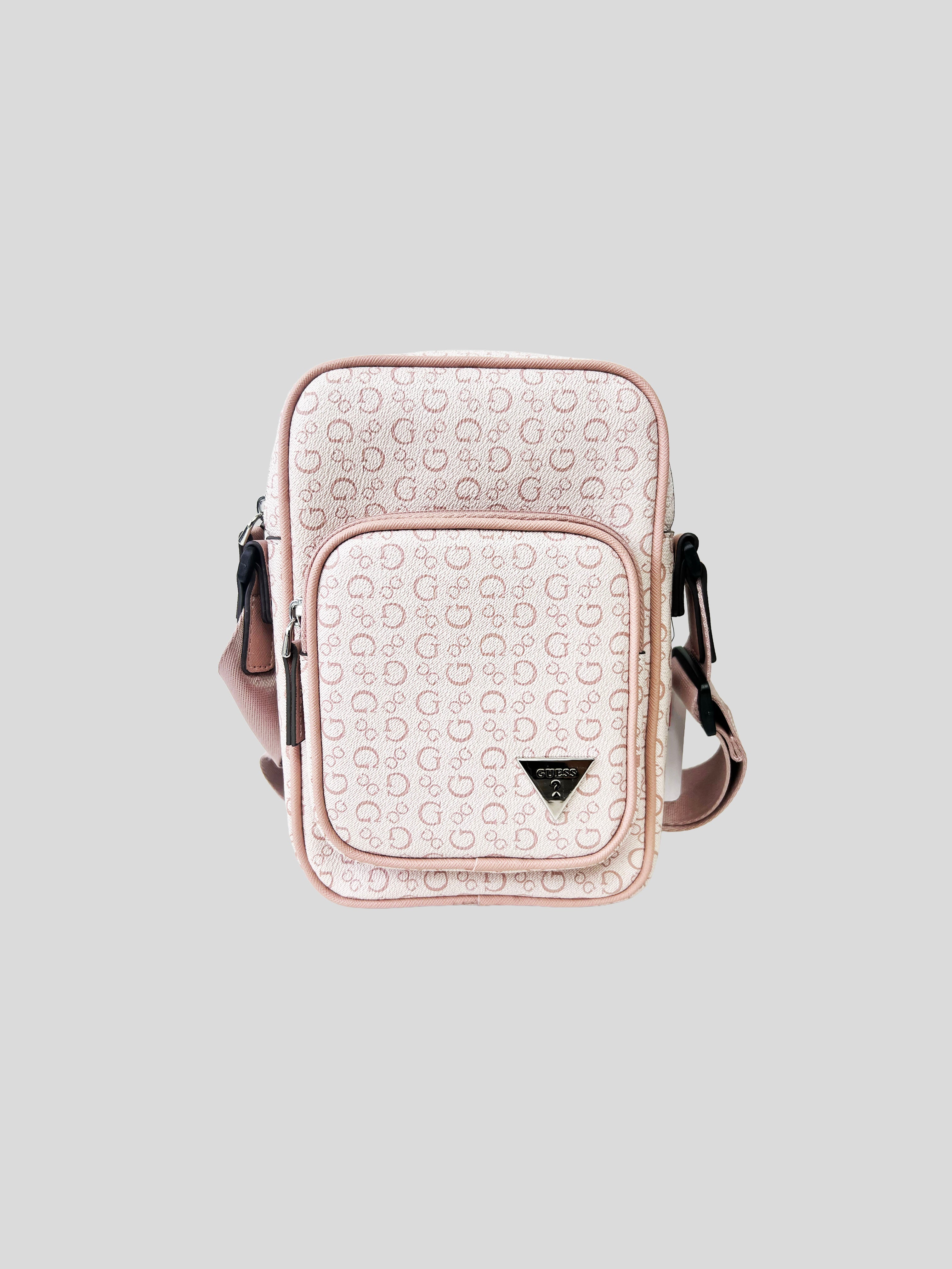 Bolso Crossbody Guess monograma G Logo Triangular metallic ‘Rosa’