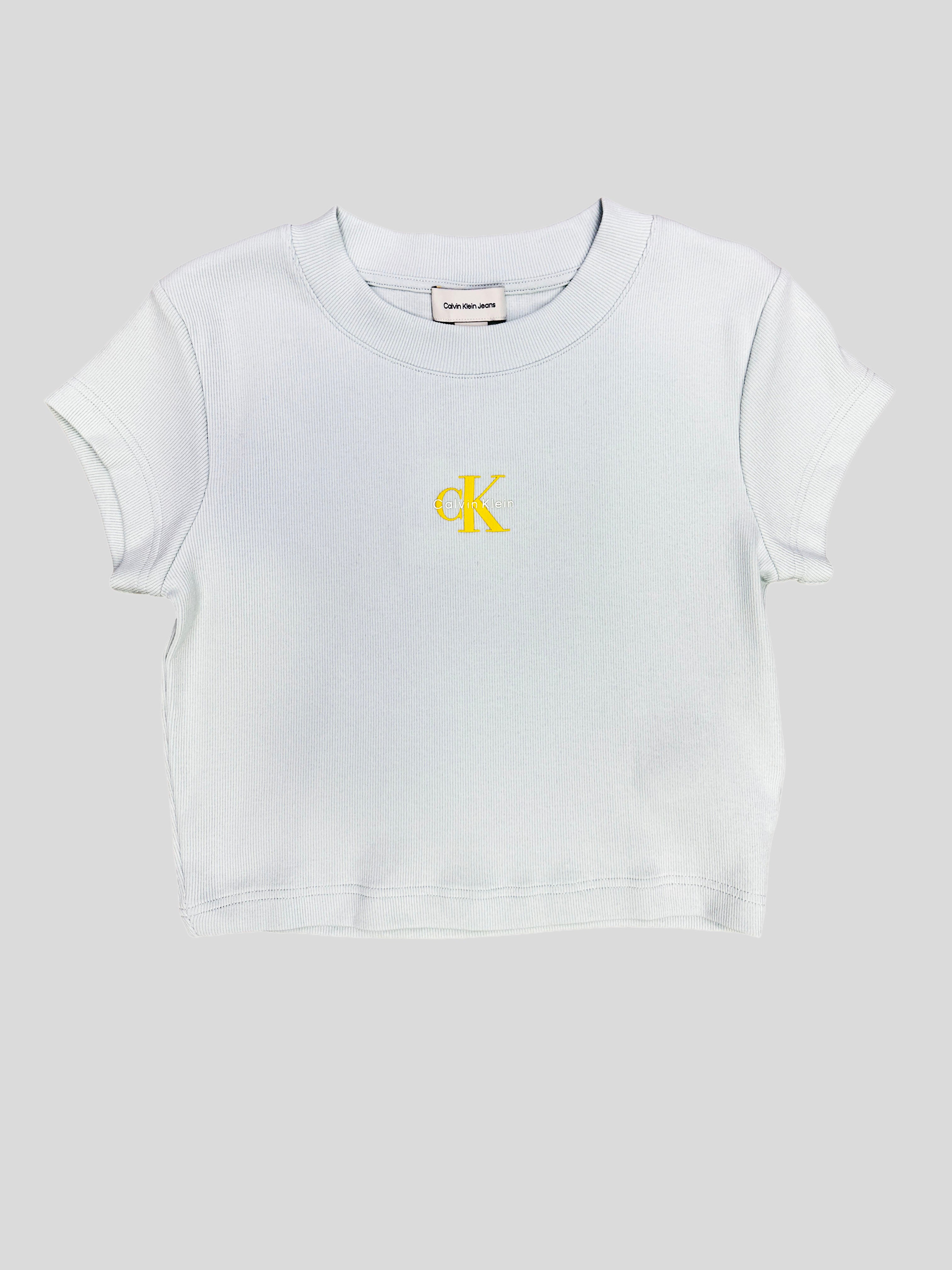 Polera Calvin Klein Logo cK estampado amarillo ‘Verde mint’