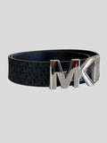 Cinturón Michael Kors hebilla MK Reversible Plateada ‘Monograma/Negro’