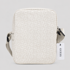 Bolso Crossbody Guess monograma G Logo Triangular Ecocuero  ‘ Beige claro’