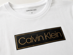 Polera Calvin Klein box logo Negro dorado ‘Blanca’