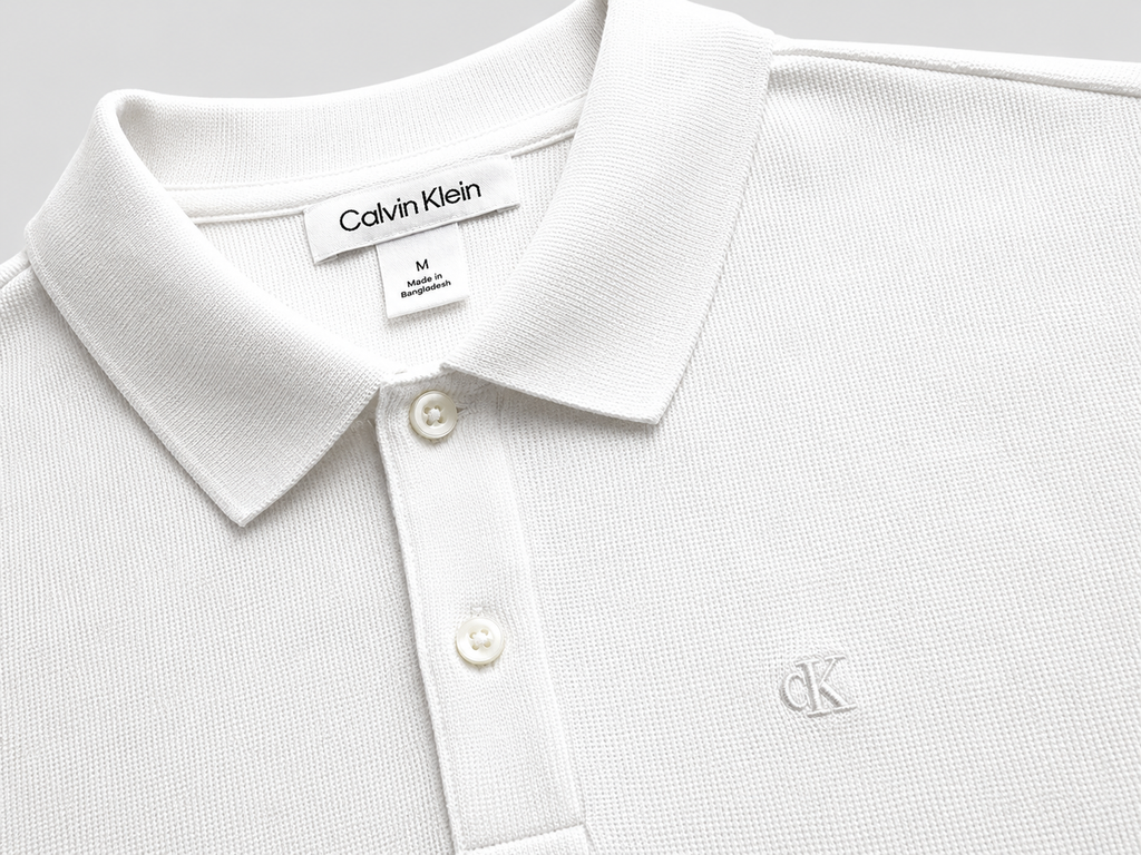 Polera Polo Calvin Klein logo bordado ‘Blanca’