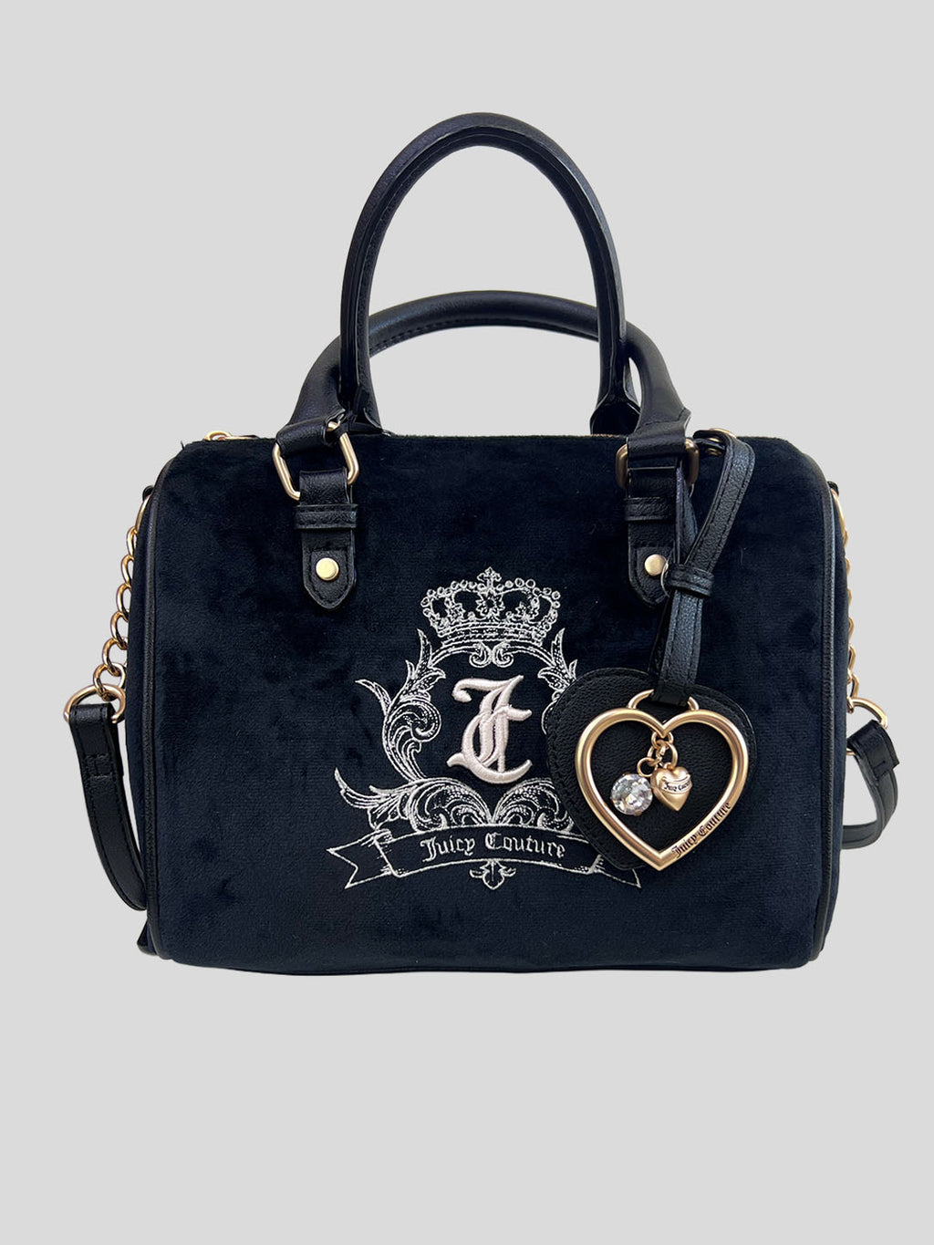 Bolso Crossbody Juicy Couture Logo JC bordado suede  ‘Negro’