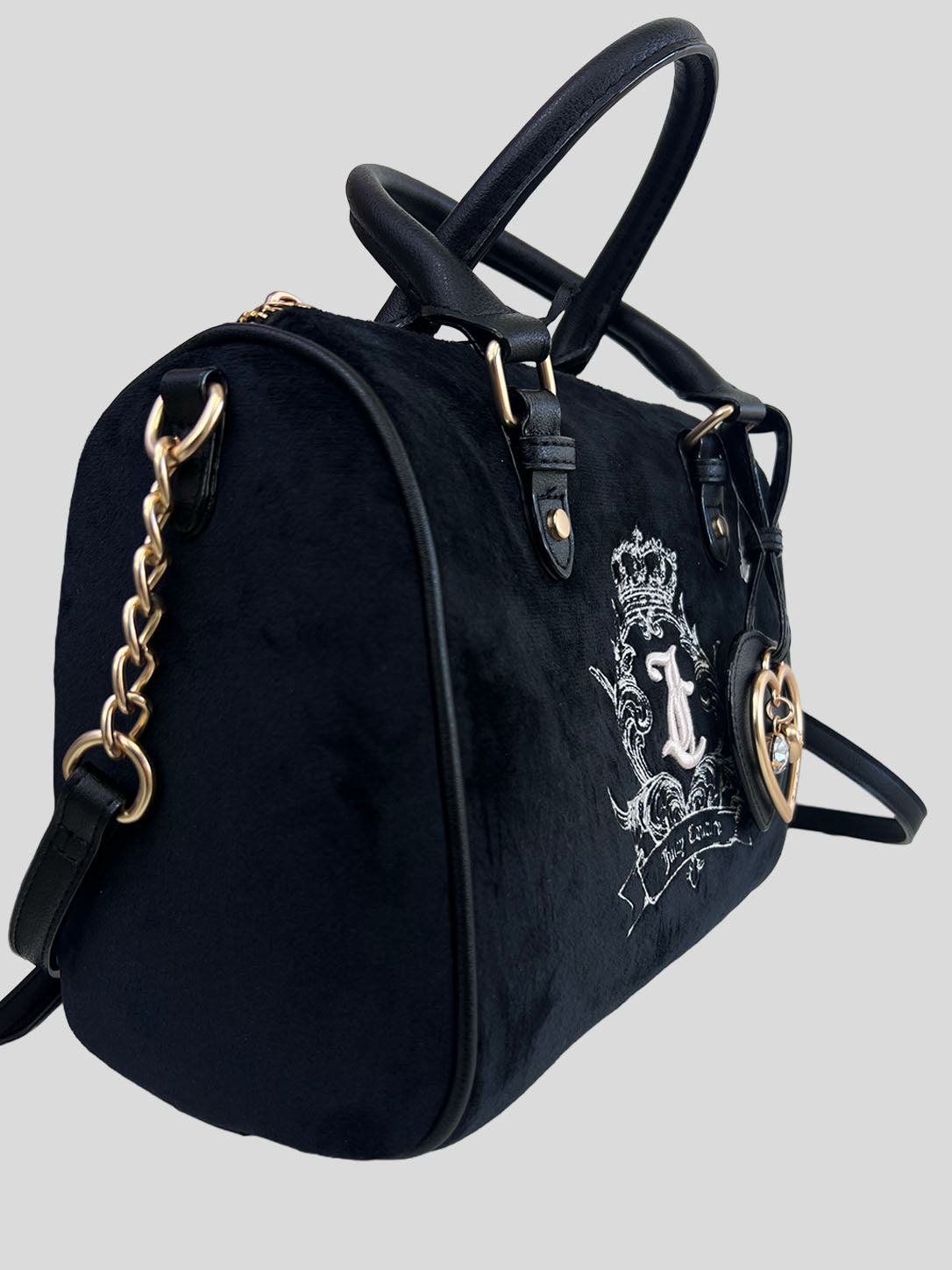 Bolso Crossbody Juicy Couture Logo JC bordado suede  ‘Negro’