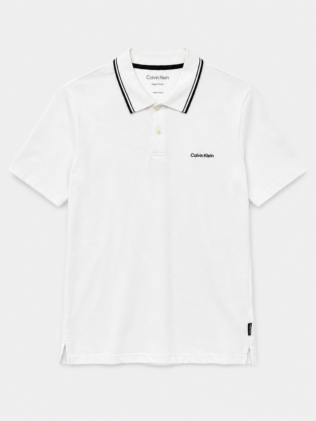 Polera Polo Calvin Klein logo bordado linea cuello  ‘Blanca’