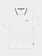 Polera Polo Calvin Klein logo bordado linea cuello  ‘Blanca’