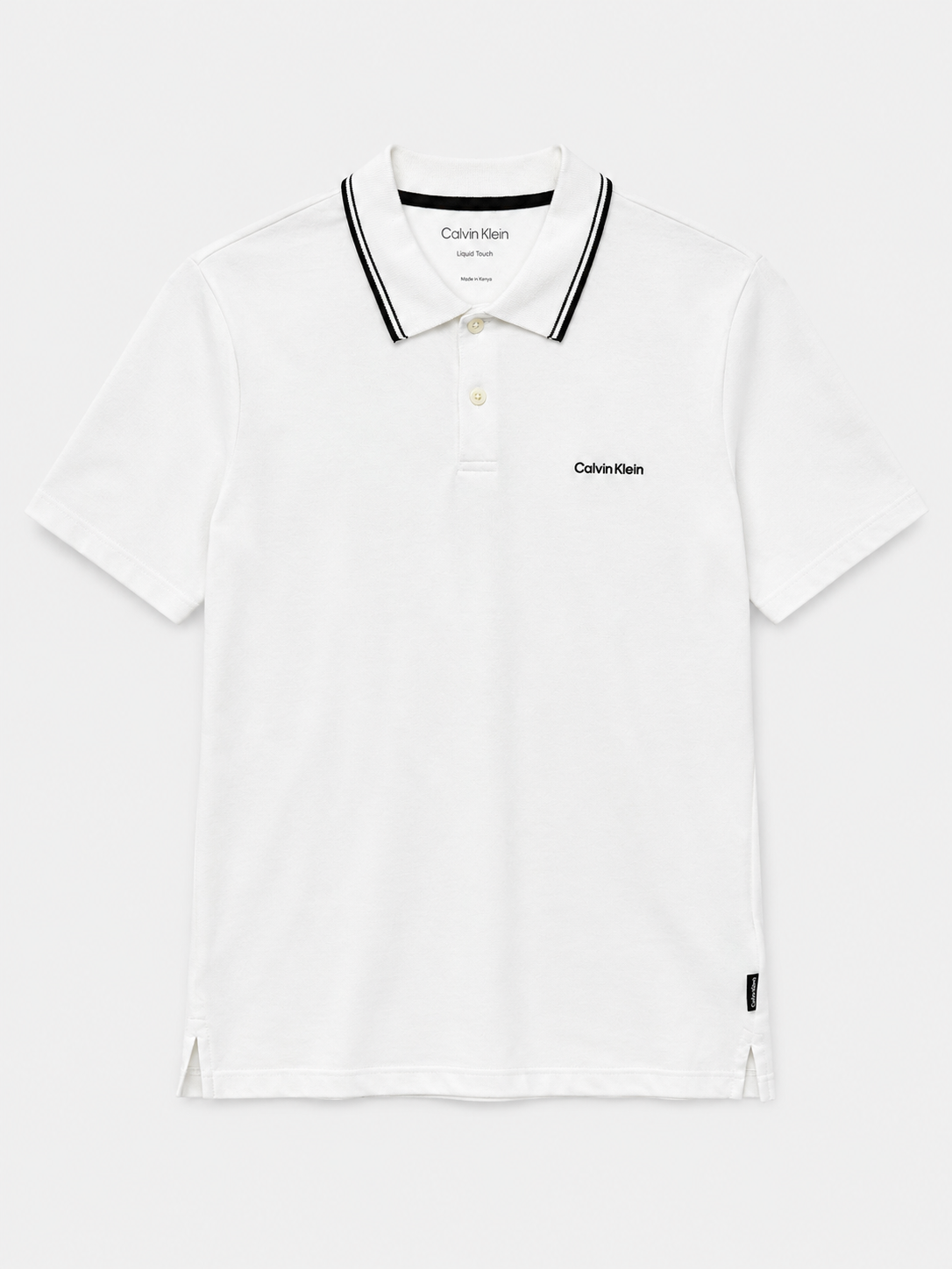 Polera Polo Calvin Klein logo bordado linea cuello  ‘Blanca’