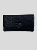 Porta documentos Guess Monograma Logo Metálico plateado Triangl ‘Negra’