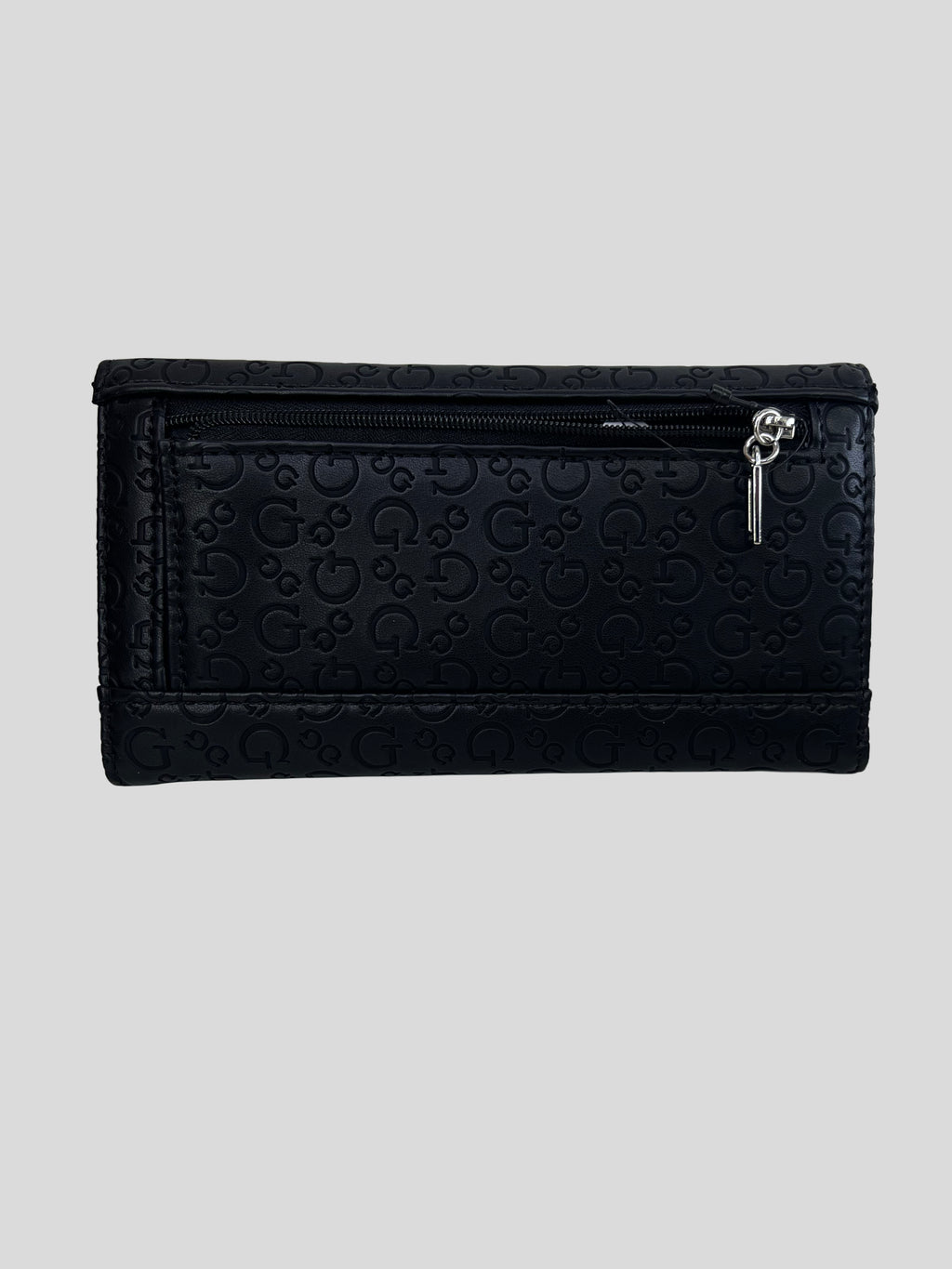 Porta documentos Guess Monograma Logo Metálico plateado Triangl ‘Negra’