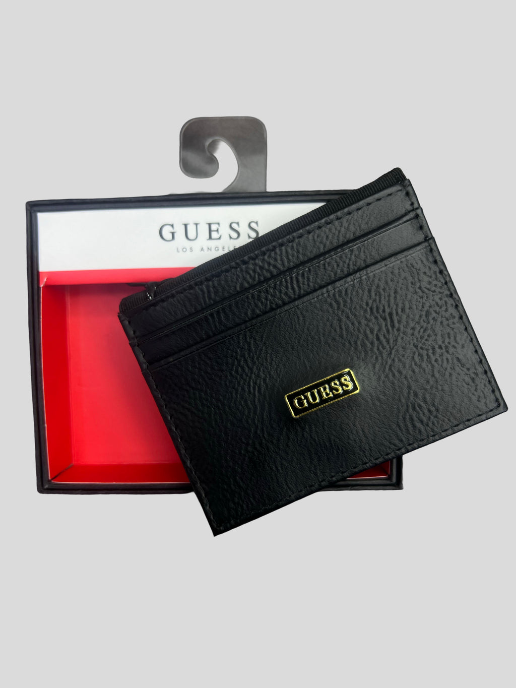 Tarjetero Guess eco cuero  BoxLogo relieve dorado ‘Negro’