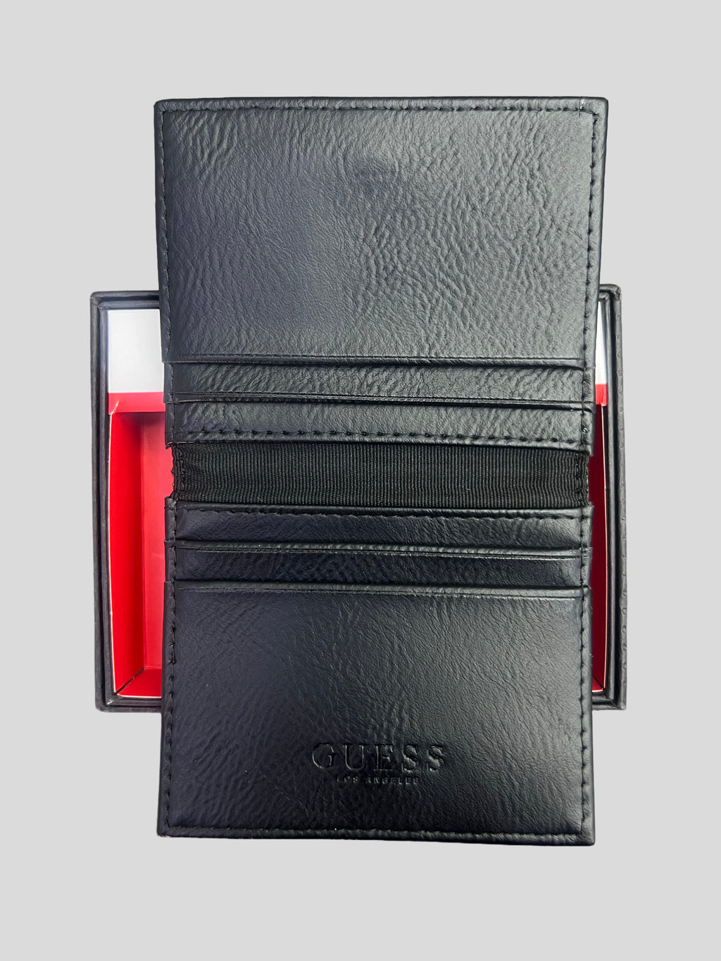 Tarjetero Guess eco cuero  BoxLogo relieve dorado ‘Negro’