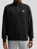 Poleron Nike Sportswear Club c/medio cierre ‘Negro'