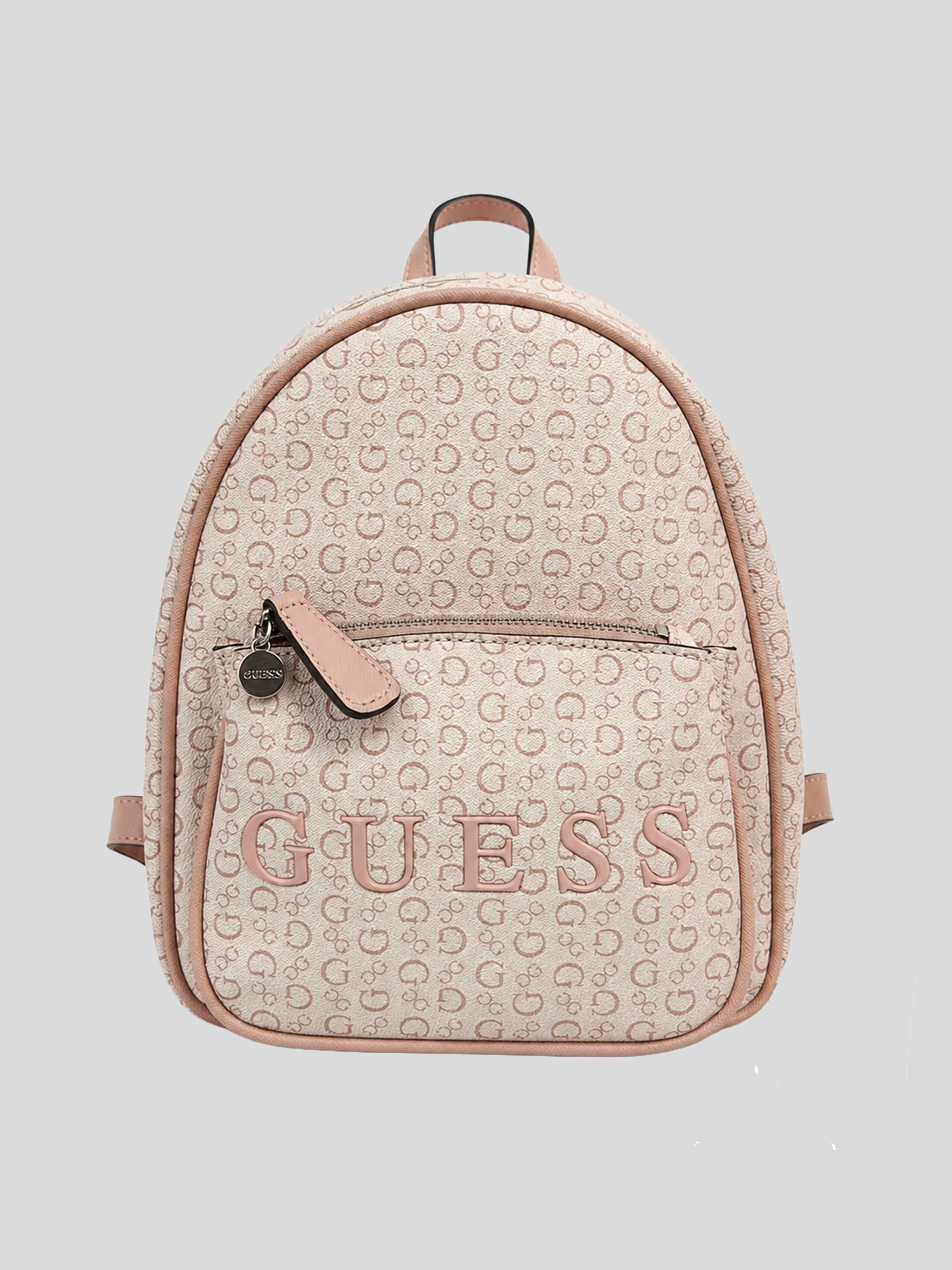Mochila Guess Mediana Logo front incrustado  ‘Rosa Pastel’