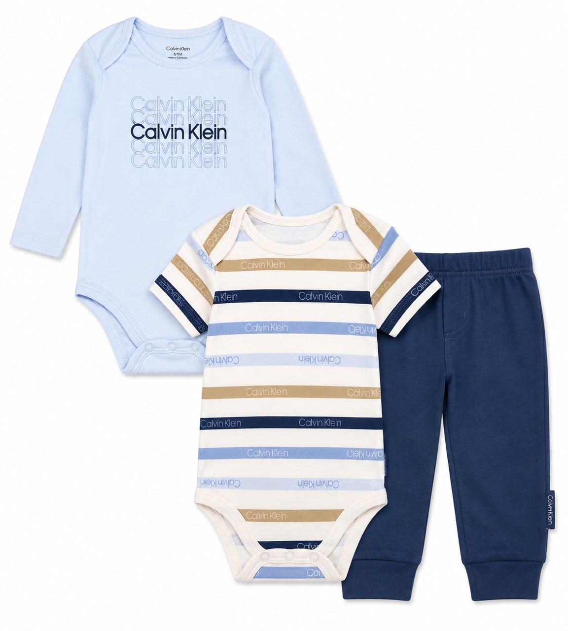 Set Bodysuits Calvin Klein bebe 3pcs 'colores'
