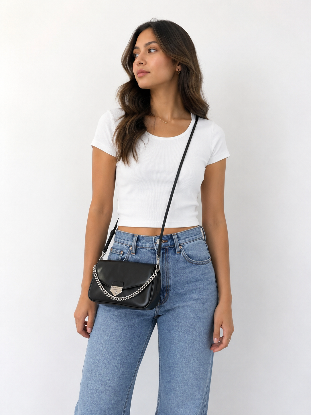 Bolso Shoulder/Cross Michael Kors eco cuero  ‘Negro’