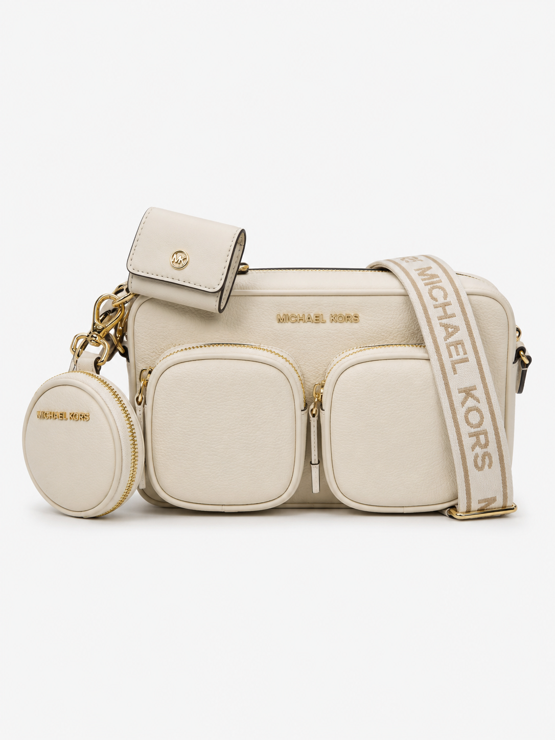 Bolso Crossbody Michael Kors c/accesorios ‘Beige’