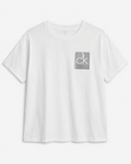 Polera Calvin Klein estampado Box CK lentejuelas ‘Blanca’