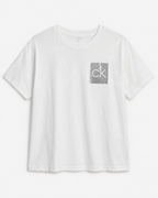 Polera Calvin Klein estampado Box CK lentejuelas ‘Blanca’