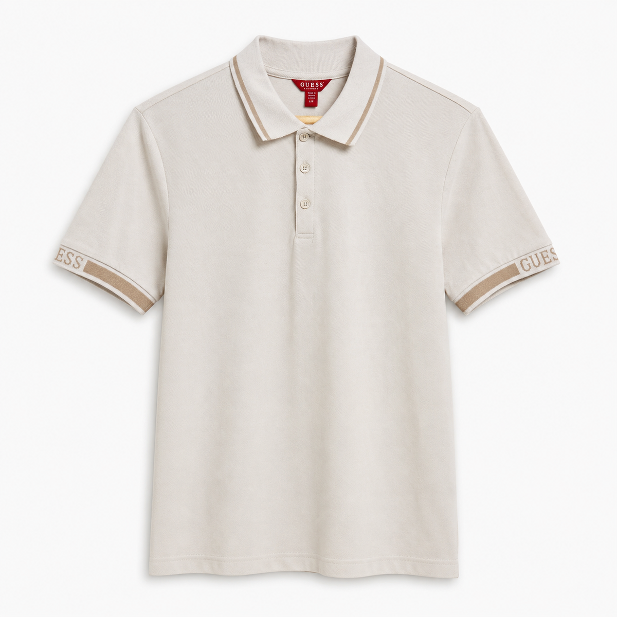 Polera Polo GUESS Logos en manga 'Beige'