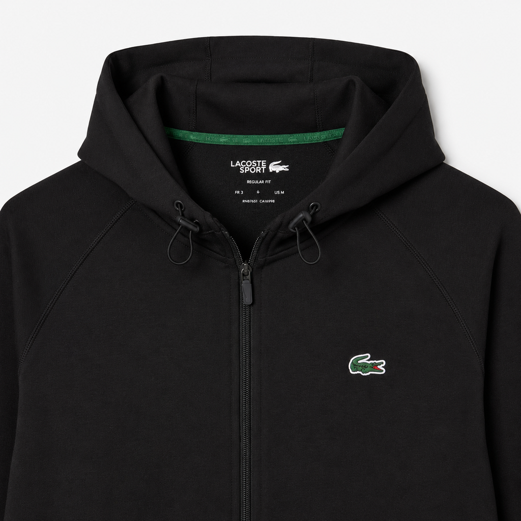 Poleron Lacoste Sport c/cierre ‘Negro’