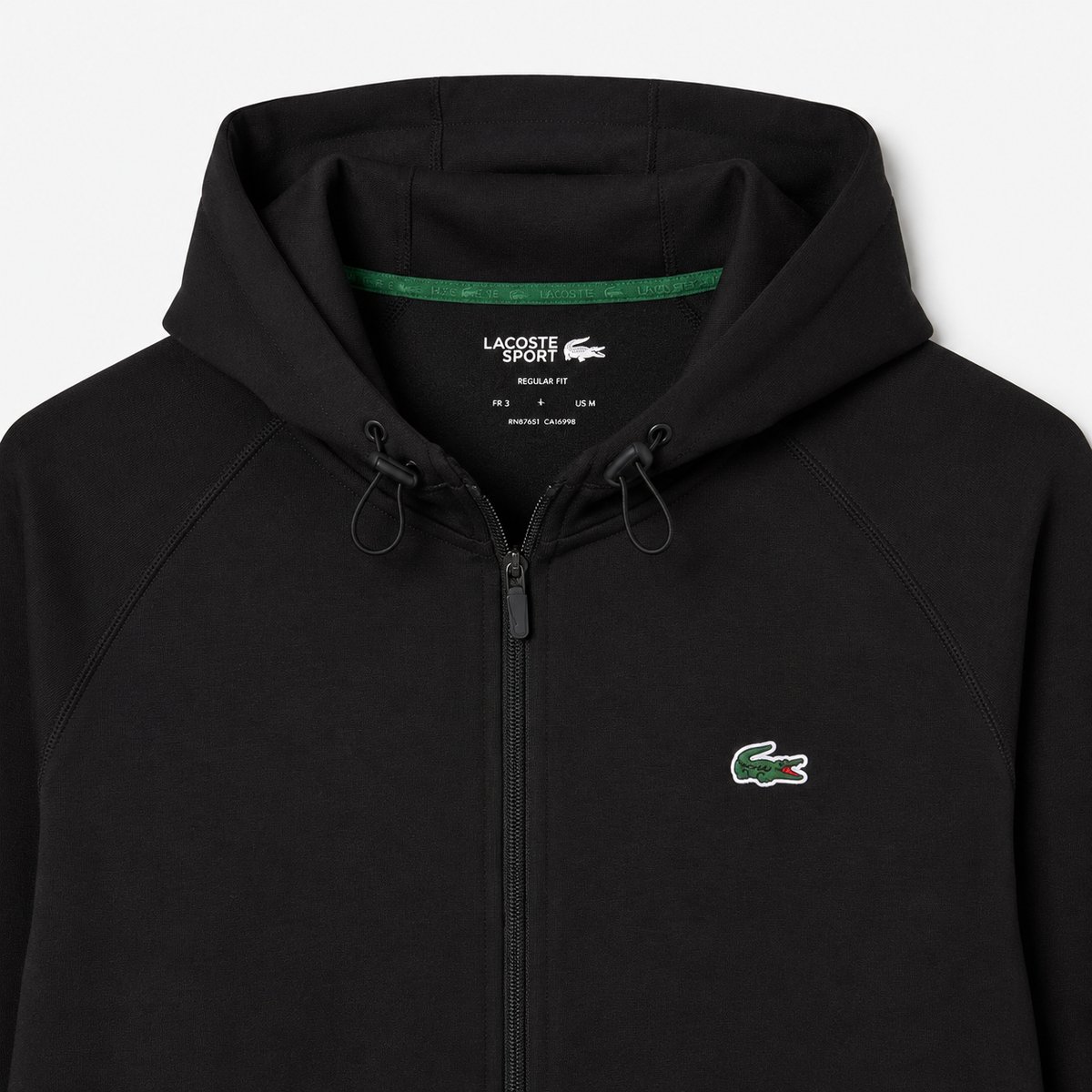 Poleron Lacoste Sport c/cierre ‘Negro’