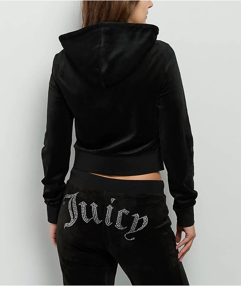 Poleron Juicy Couture C/capucha ‘Negro/Brillantes’