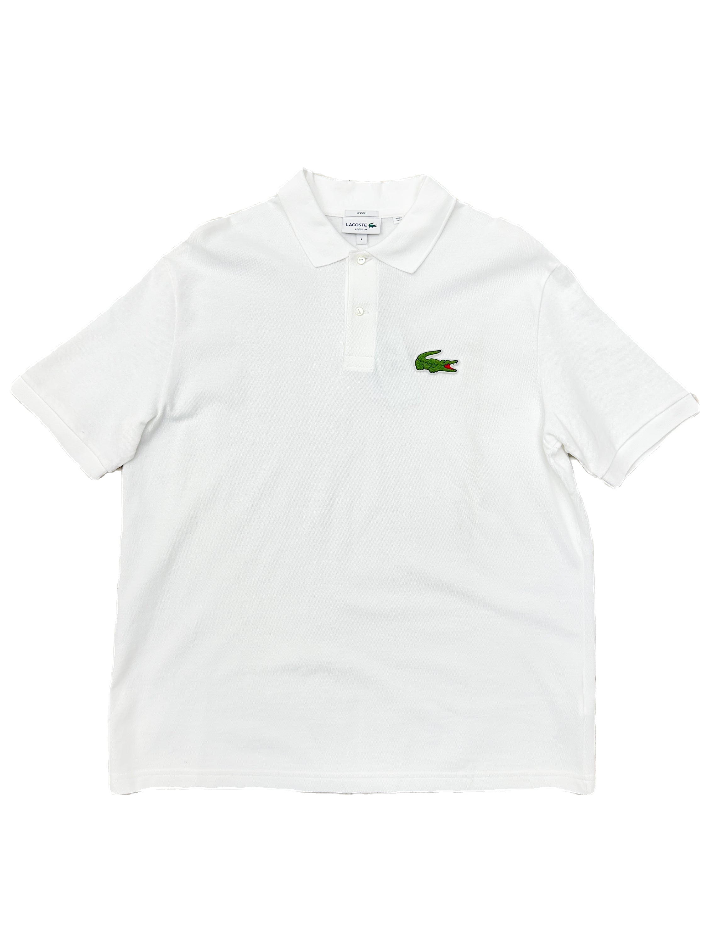 Polera Polo Lacoste logo Rug 'blanca'